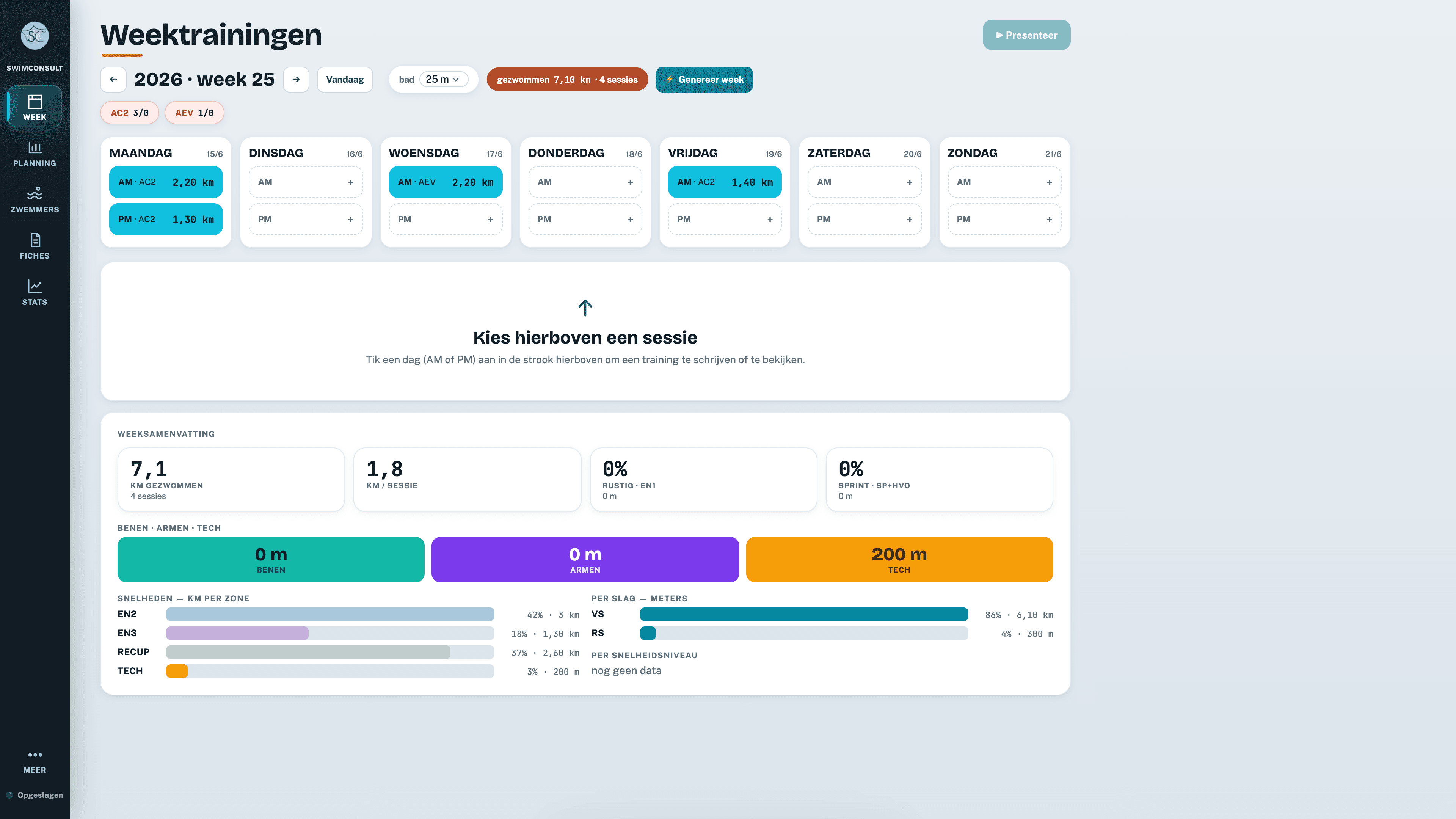 AI-trainingsagent in SwimConsult.